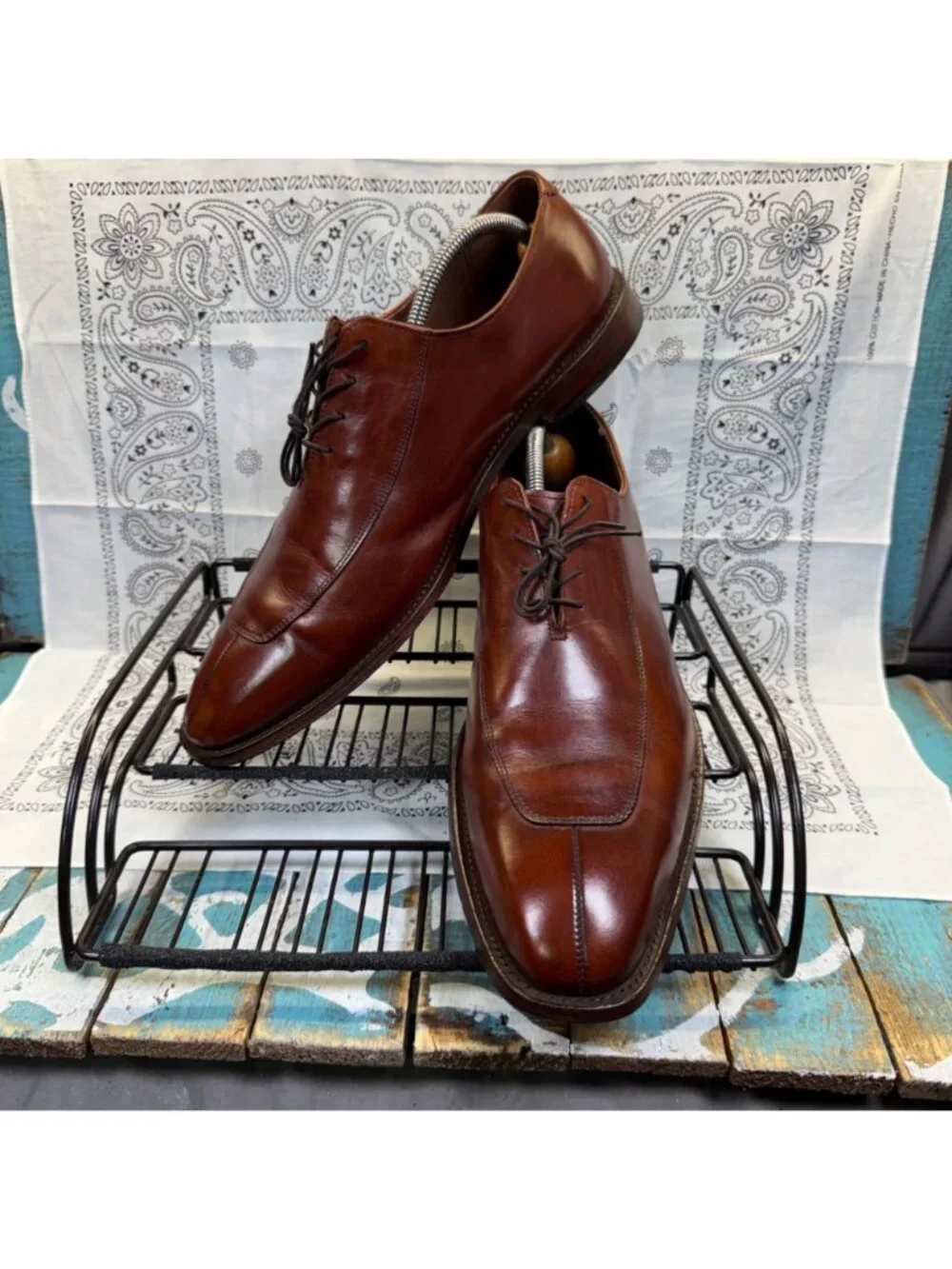 Allen Edmonds Berkely Split Toe Brown Leather Oxfords Men's Size 13B